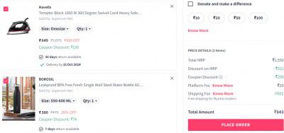 MYNTRA : Get 20% Off Upto ₹250 On Min. ₹999 Home & Kitchen Order.