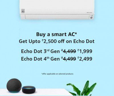 Get ₹2500 Off on Alexa Echo Dot with Smart ACs