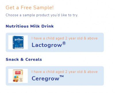 Get a Free Sample of Nestlé Lactogrow or Ceregrow