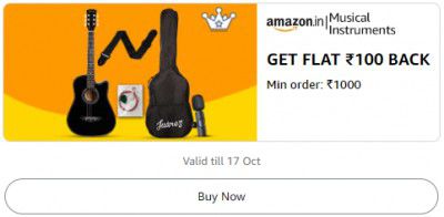 Musical Instruments: Get Flat ₹100 Back Min order ₹1000