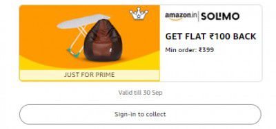 Get Flat ₹100 Back Min order: ₹399 On Solimo