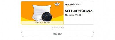 Get Flat ₹100 back on minimum orders above ₹2000 on Home Shopping.