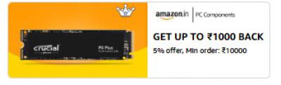 Get Flat ₹1000 Back 5% offer, Min order: ₹10000
