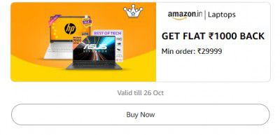 Get Flat ₹1000 Back Min order: ₹29999 On Laptops