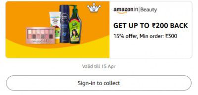 Get Flat 15% Cashback Upto ₹200 On Min. ₹300 (Beauty Products)