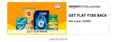 Get Flat ₹100 Back Min order: ₹2000 On Grocery
