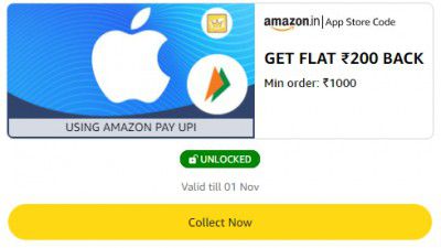 Get flat ₹200 back on minimum order ₹1000 on App Store Code