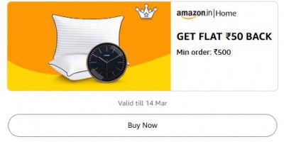 Get Flat ₹50 Back Min order ₹500 on Home