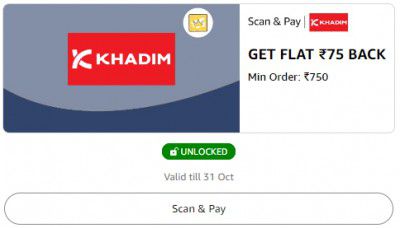 Get Flat ₹75 back on minimum order above ₹750 on Khadim