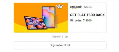 GET FLAT Rs 500 BACK | Min order: Rs 15000 ON Tablet
