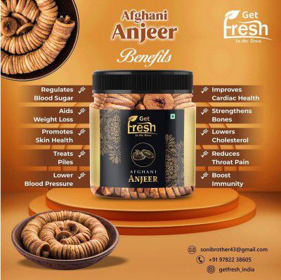 Get Fresh Dry fruits Afghani Anjeer, 1 kg