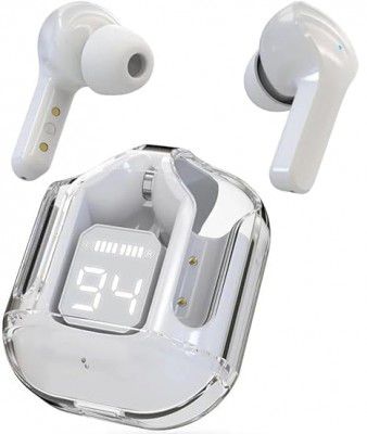 GET IN THE GAME Ultrapods TWS Bluetooth Earbuds | Transparent White Design with LED 