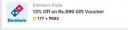 Flipkart: Get Rs.999 Domino’s Gift Card At 870 Supercoin...