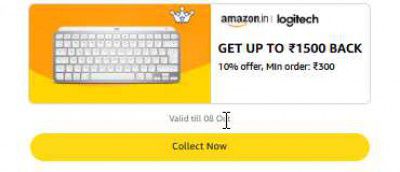 GET UP TO ₹1500 BACK, 10% offer, Min order: ₹300 | On Logitech
