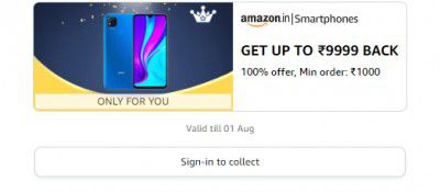 Get Up to Rs 9999 Cashback | Min. Order Rs 1000 on Mobile