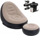 GETZET Air Sofa Lounge Chair Footstool Durable Material Lightweight & Portable Home Polyester 2 Seater Inflatable Sofa  (Color - multi color, Knock Down)...