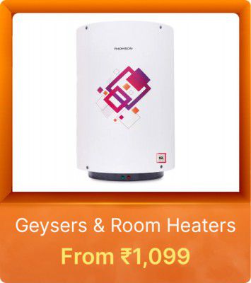 Geysers & Room Heaters starts @ Rs.1099 on Flipkart's Big Billion Days Sale