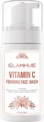 GHAMHUE Vitamin C Foaming Face Wash With Vitamin-E, Lemon, Green Tea, Aloevera, |Natural Face Wash |Chemical Free Face Wash| 150 ML Pack Of 1 |