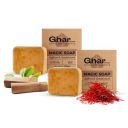 Ghar Soaps Sandalwood & Saffron Magic Soaps (100 Gms Pack Of 2) | Skin Brightening Soap For Men & Women...