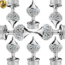 Ghazian Silver Curtain Knobs, Rod Rail Bracket Metal, (Pack of 8)...