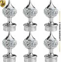 Ghazian Silver Curtain Knobs, Rod Rail Bracket Metal (Pack of 6)...