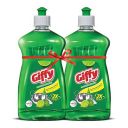 Giffy Concentrated Liquid Dish Wash Gel with Active Salt & Lime | 500ml (Pack of 2)...