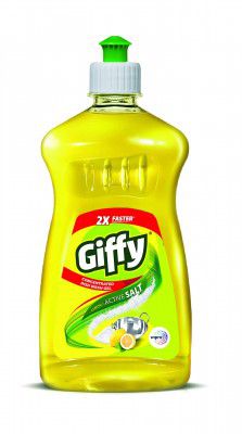 Giffy Lemon & Active Salt Concentrated Dish Wash Gel, 500ml (Pack of 2)