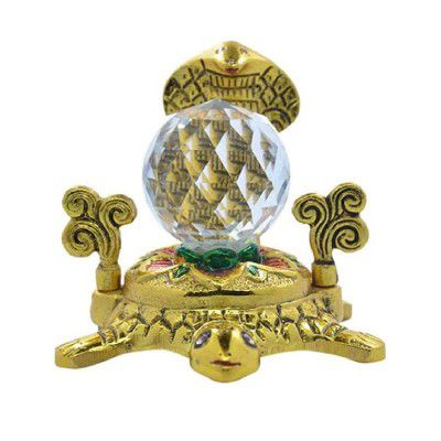 Giftomatic Metal Naag Mani Tortoise Kachua Golden Showpiece for Pooja and Decoration [ Dimensions - 12x9x8 cm]