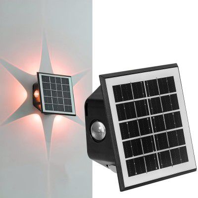 Gigawatts 6 LED Solar Wall Light On/Off Botton & 1.5Ah Battery Water Resistant (Set of 1, RGB)