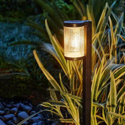 GIGAWATTS GW-233 Solar Pathway Lights 800mAh Battery Filament Bulb BIS Approved Outdoor Waterproof Lamp with 2V Panel (1 Pc, Warm White)