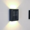 GIGAWATTS Solar Wall Light Exterior Porch Lights Fence Fixture Deck Patio Decor Water Resistant Modern Sconce for Outdoor Backyard Garden (Pack of 1)...