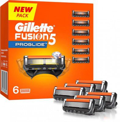 Gillette Fusion Proglide Shaving Blades for Men (Pack of 6)