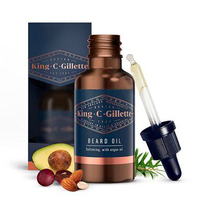 Gillette | King C Gillette Beard Oil | Better Growth and Thicker Beard | 99 per cent Plant Based |30ML