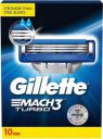 Gillette Mach3 Turbo 3-Bladed Cartridges for Anti-Friction Shaving (Pack of 10)...