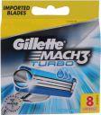 Gillette Mach3 Turbo 3-Bladed Cartridges with Comfort Edge (Pack of 8)...