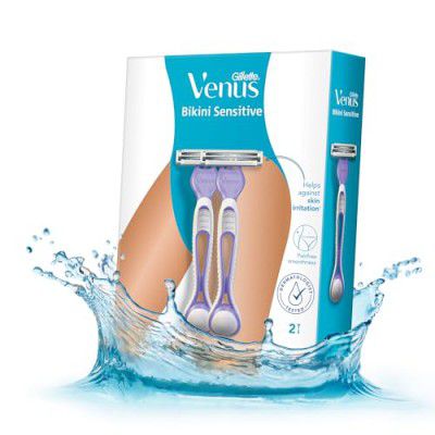 Gillette Venus Bikini Sensitive Hair Removal Razors, [ Pack Of 2 ]