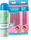 Gillette Venus bundle 2 Simply Venus B4G1 packs (10 razors) + 1 Satin Care Sensitive Skin Gel  (Pack of 10)...