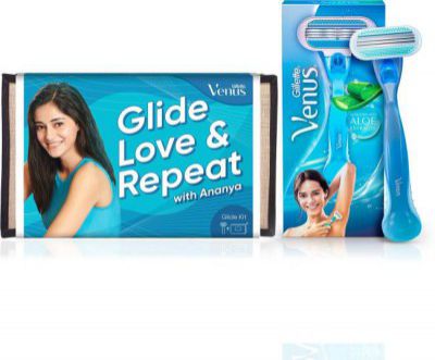 GILLETTE Venus Hair Removal Razor with Aloe Extracts + Beauty Pouch for Women