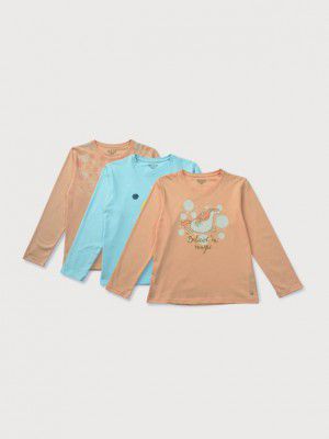 GINI & JONY  Girls Cotton Blend Full Sleeve Top  (Pink, Pack of 3)