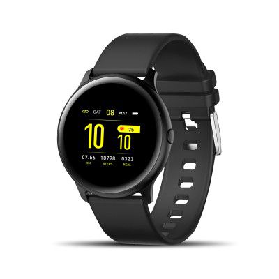 Gionee STYLFIT GSW7 Smartwatch with SPO2 Monitoring, Heart Rate Sensor, Full Touch Control, Remote Camera & IP67 Water Resistant (Matte Black), Regular