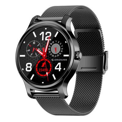 Giordano Black Unisex Smart Watch with Bluetooth Voice Calling,1.28” Display, Microphone and Speaker