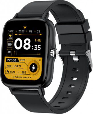 Giordano Connex Black Smart Watch with Bluetooth Voice Calling,1.7” IPS Display, Heart & SpO2 Monitoring,Multi-Sports Modes,Sleep Monitor & IP68 Water Resistance with in-Built Microphone and Speaker