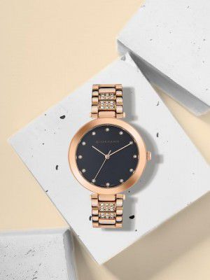 Giordano Eleganza Collection Analog Watch for Women with Crystal-Studded Strap 