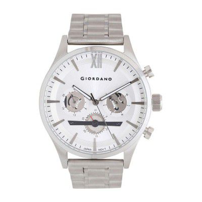 GIORDANO Mens Multi-Function Metallic Watch - GD-1028-11 (White_Free Size)
