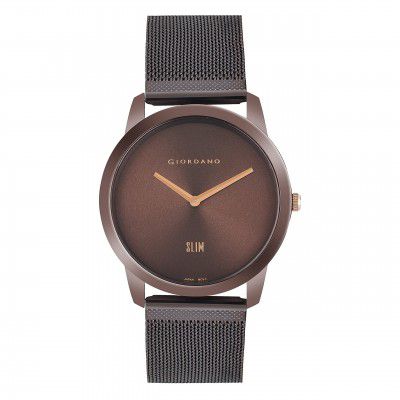 Giordano Slim Watch Collection Analog Watch for Men & Boys | Mesh Metal Band with Stainless Steel Case Round Shape Water Resistant Wrist Watch - GD-4064