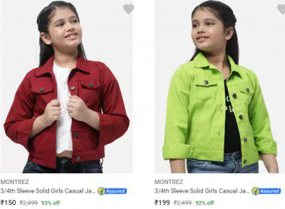 Girls Jackets Starting ₹150 | Upto 94% Off