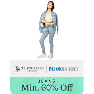 Girl's Jeans from U.S POLO & Blinkstreet @ minimum 60% off