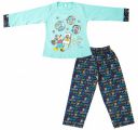 Girls Mickey Print Full Sleeves Night Suit with Bottom-Available in Pink & Green for 1 to 4 Year Old Infants and Girls by MYFA...