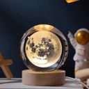 GITGRNTH 3D Moon Crystal Ball Lamp - Solar System Night Light (Moon)...