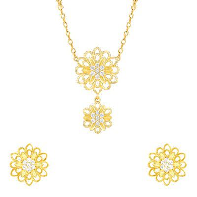 GIVA 925 Silver 18k Gold Plated Rose Gold Golden Blooming Flower Stud Earrings Ring Bracelet Sets Pendant Necklace Bangle | Gifts for Women & Girls